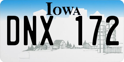 IA license plate DNX172