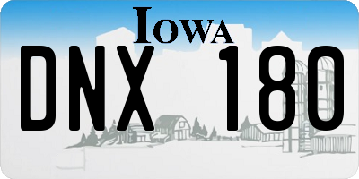 IA license plate DNX180