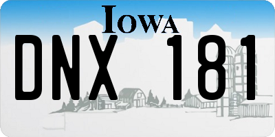 IA license plate DNX181