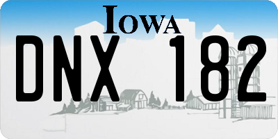 IA license plate DNX182