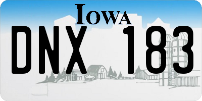 IA license plate DNX183