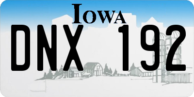 IA license plate DNX192
