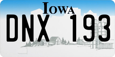 IA license plate DNX193