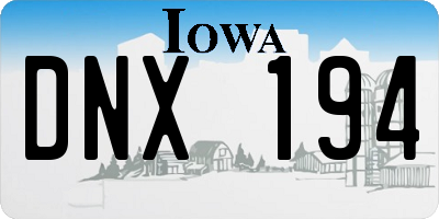 IA license plate DNX194