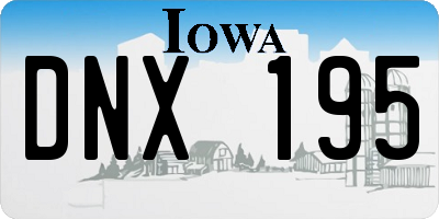 IA license plate DNX195