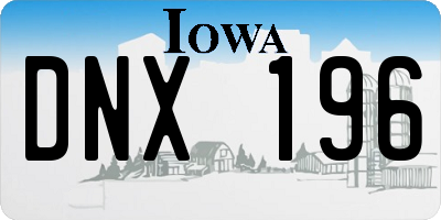 IA license plate DNX196