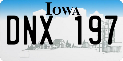 IA license plate DNX197