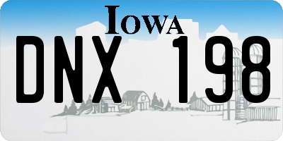 IA license plate DNX198