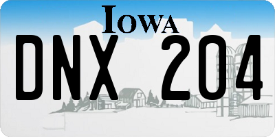 IA license plate DNX204