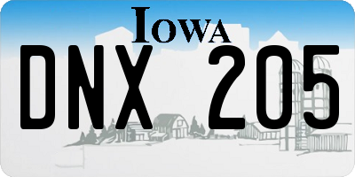 IA license plate DNX205