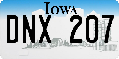 IA license plate DNX207