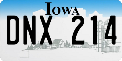 IA license plate DNX214