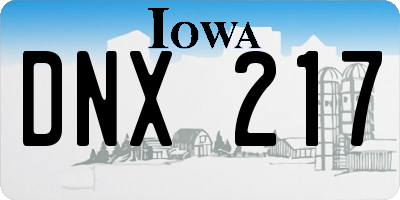 IA license plate DNX217
