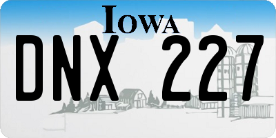 IA license plate DNX227