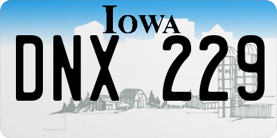 IA license plate DNX229