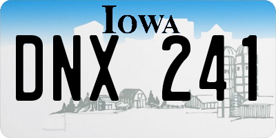 IA license plate DNX241