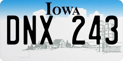 IA license plate DNX243