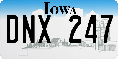 IA license plate DNX247