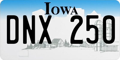 IA license plate DNX250