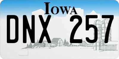IA license plate DNX257