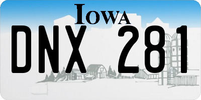 IA license plate DNX281