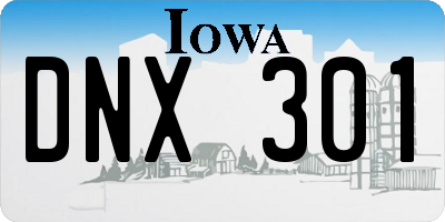 IA license plate DNX301