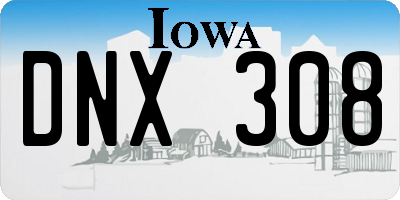 IA license plate DNX308