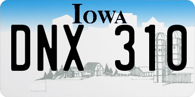 IA license plate DNX310