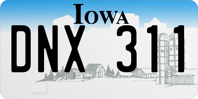 IA license plate DNX311