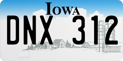 IA license plate DNX312