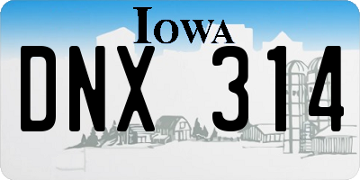 IA license plate DNX314
