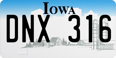 IA license plate DNX316