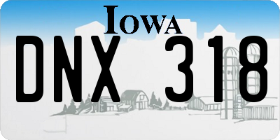 IA license plate DNX318