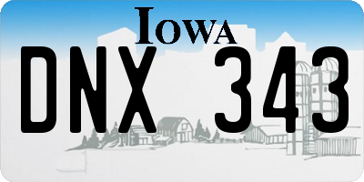IA license plate DNX343