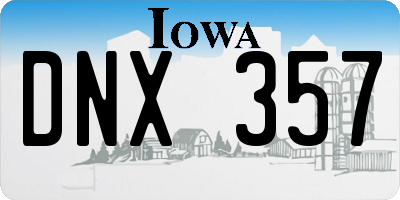 IA license plate DNX357