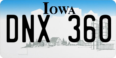 IA license plate DNX360