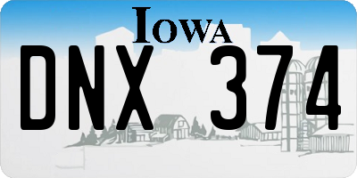 IA license plate DNX374