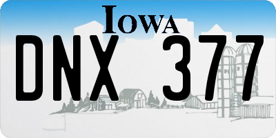 IA license plate DNX377
