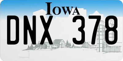 IA license plate DNX378