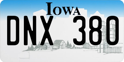IA license plate DNX380