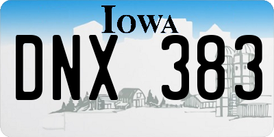 IA license plate DNX383