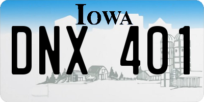 IA license plate DNX401