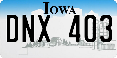 IA license plate DNX403