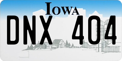 IA license plate DNX404