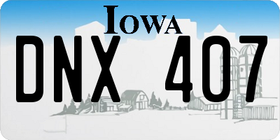 IA license plate DNX407