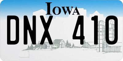 IA license plate DNX410