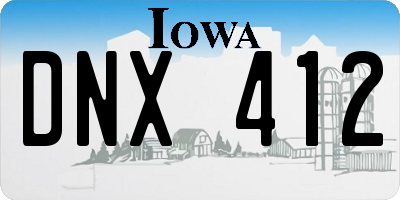 IA license plate DNX412