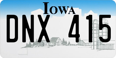 IA license plate DNX415