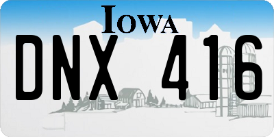 IA license plate DNX416