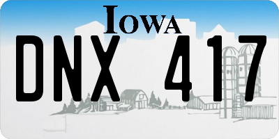 IA license plate DNX417